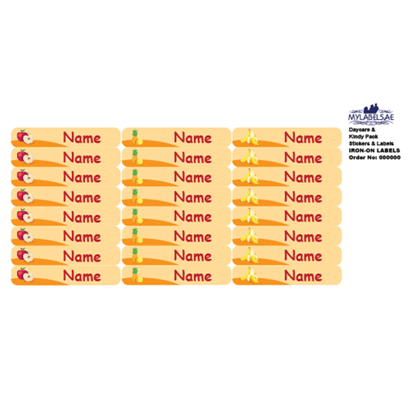 Mylabels - Personalized Iron On Labels - Yummy Fruits - Pack of 50