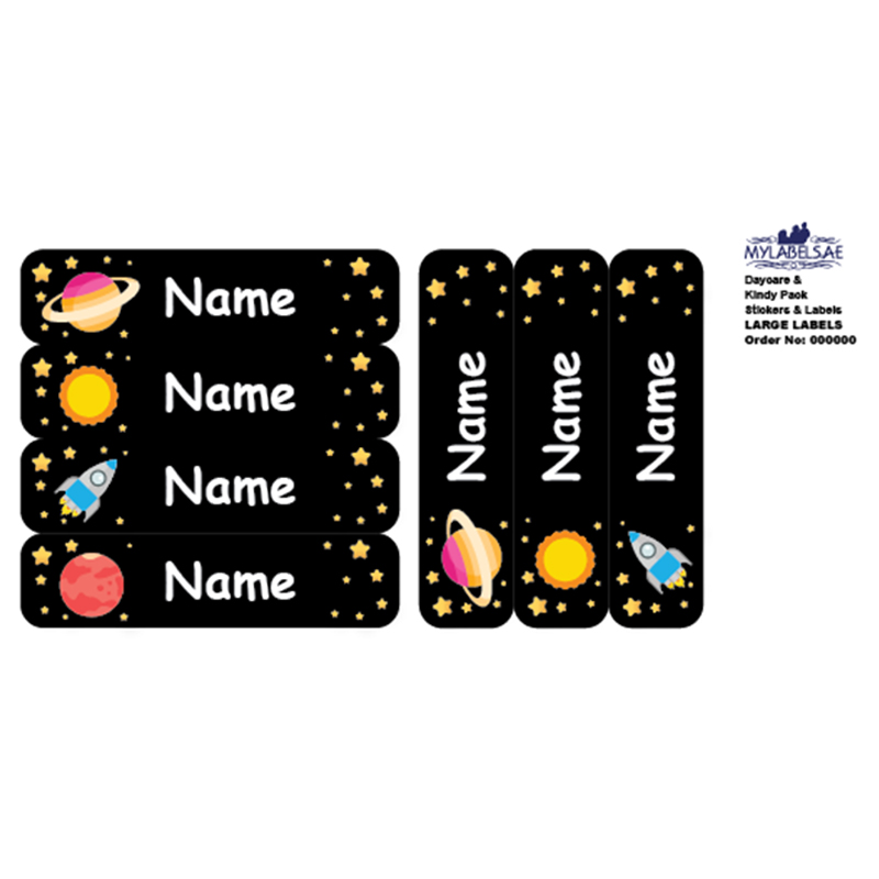 Mylabels - Personalized Labels - Space Daycare - Pack of 30 - Large