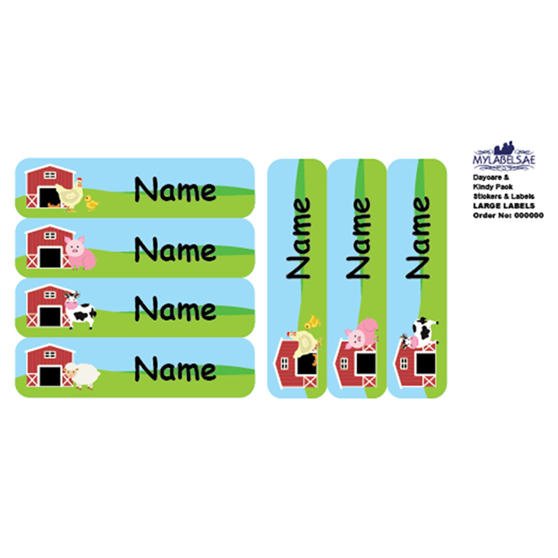 Mylabels - Personalized Labels - Animal Farm - Pack of 30 - Large