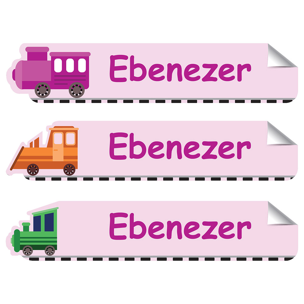 ماي ليبلز - ملصقات قابلة للتخصيص - كبير - قطارات ملونة - عدد 30