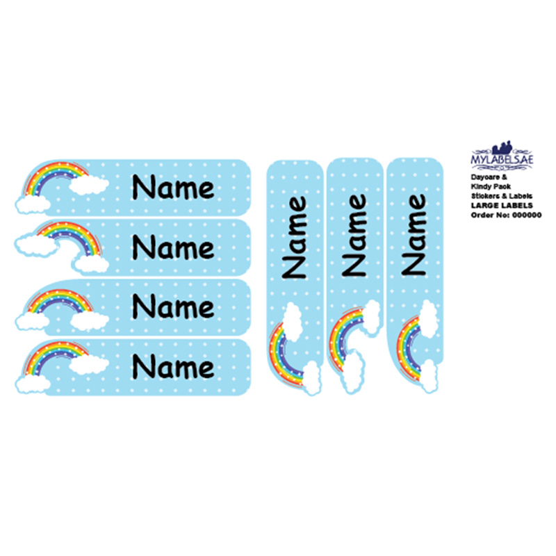 ماي ليبلز - ملصقات قابلة للتخصيص - كبير - غيمة الرينبو - عدد 30