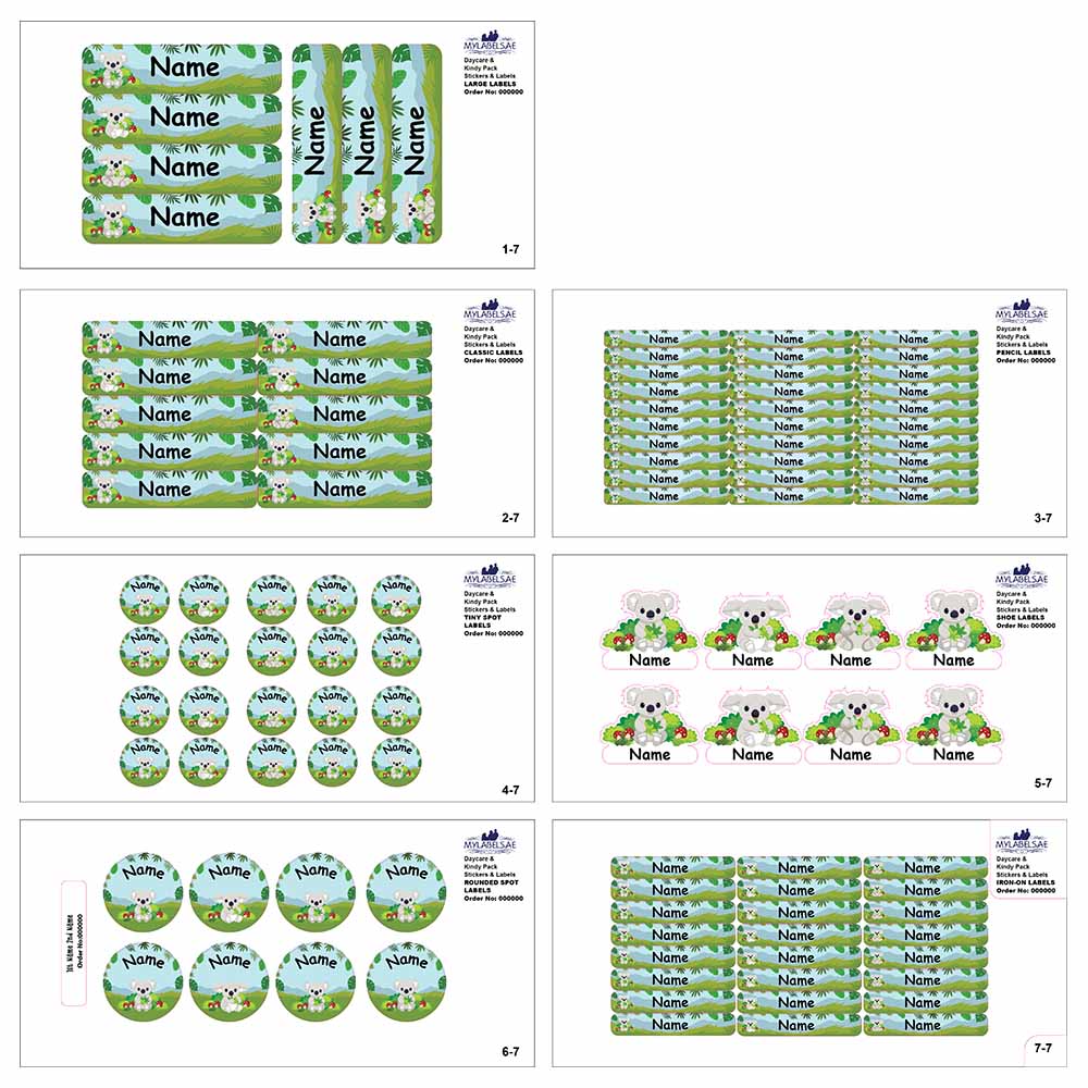 Mylabels - Personalized Labels - Cute Koala - Pack of 107