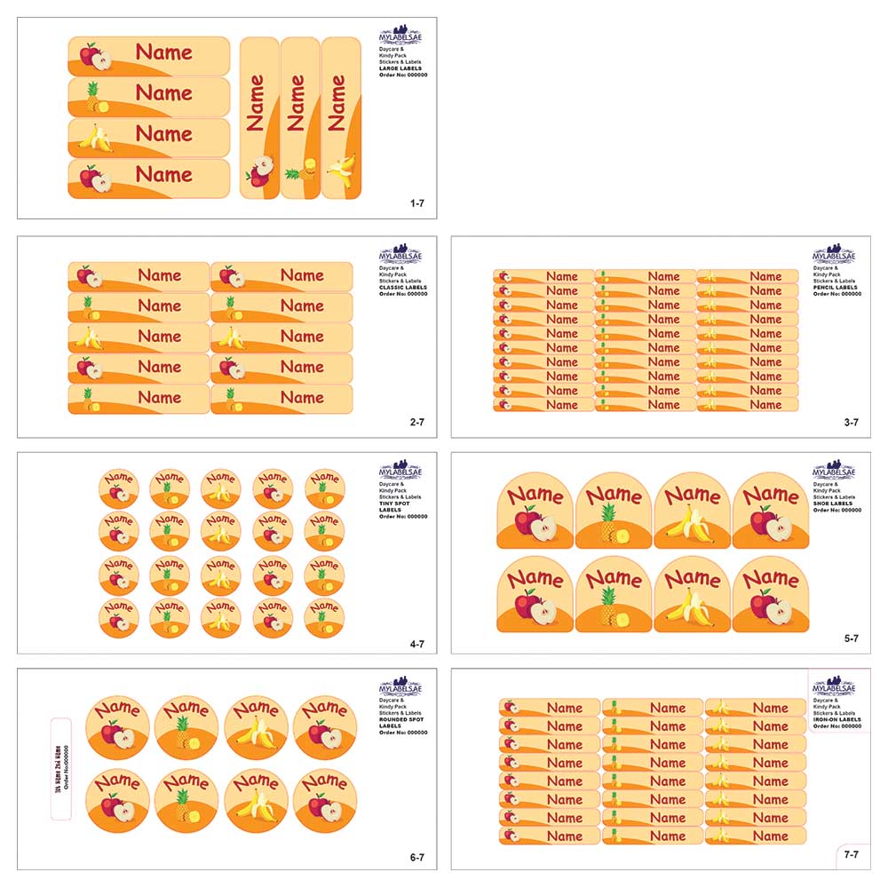 ماي ليبلز - ملصقات قابلة للتخصيص - فواكه شهية - عدد 107