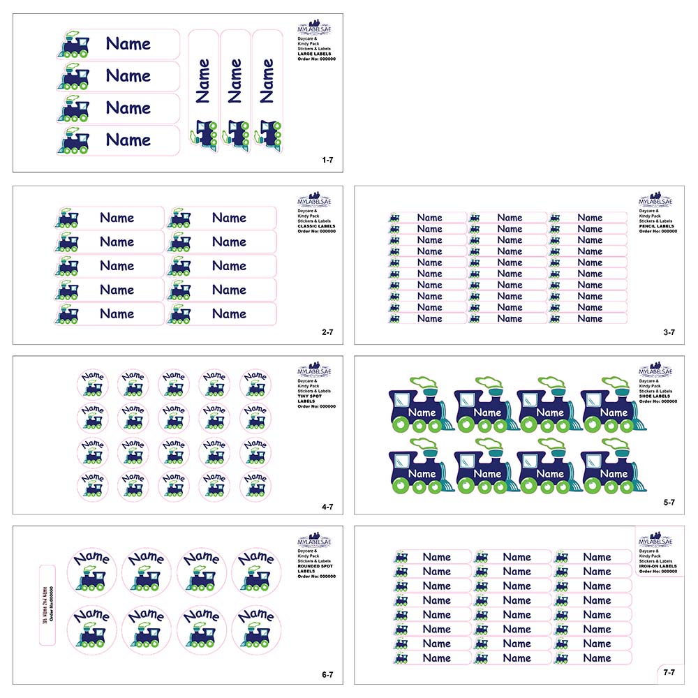 Mylabels - Personalized Labels - Train Engine - Pack of 107