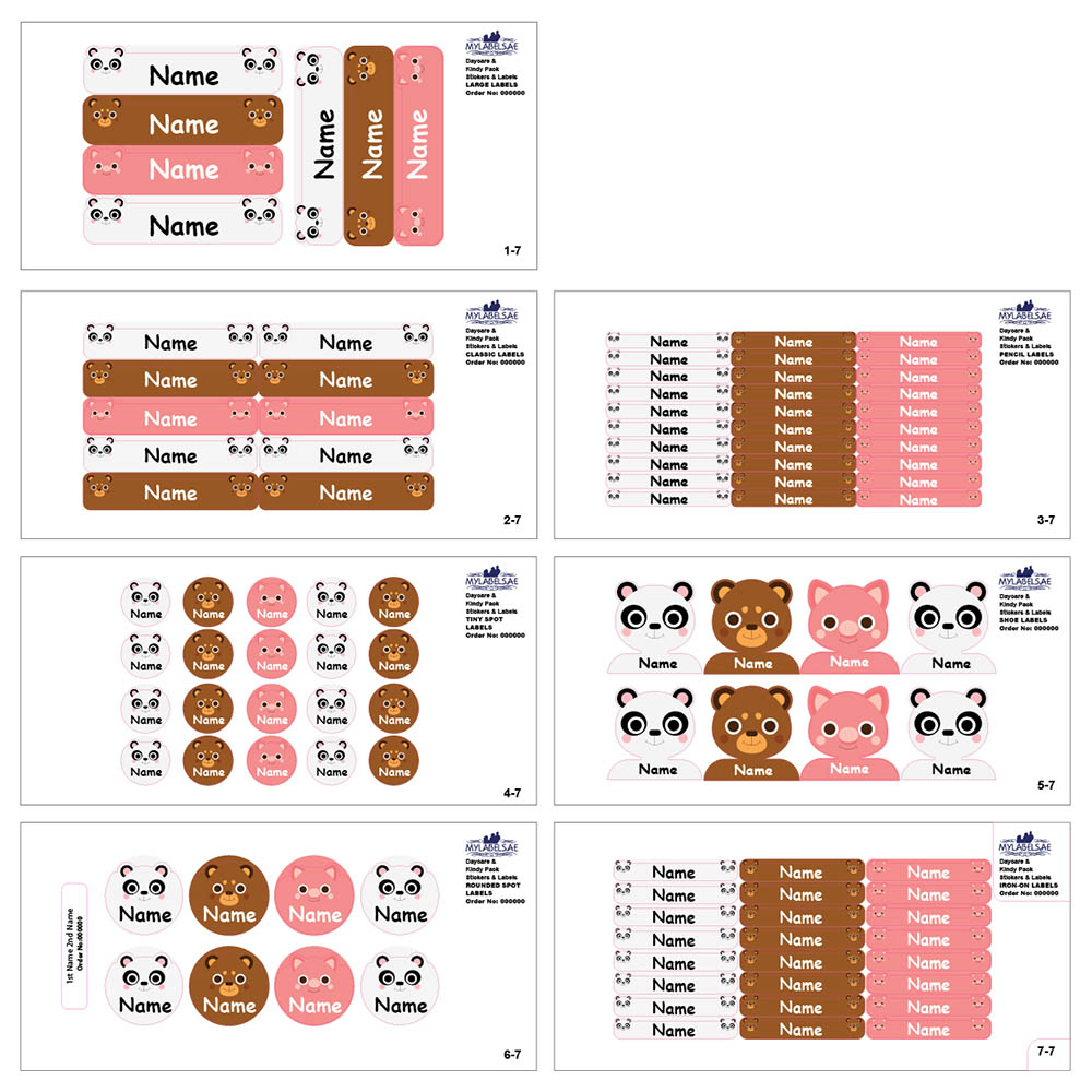 Mylabels - Personalized Labels - Chubby Animals - Pack of 107