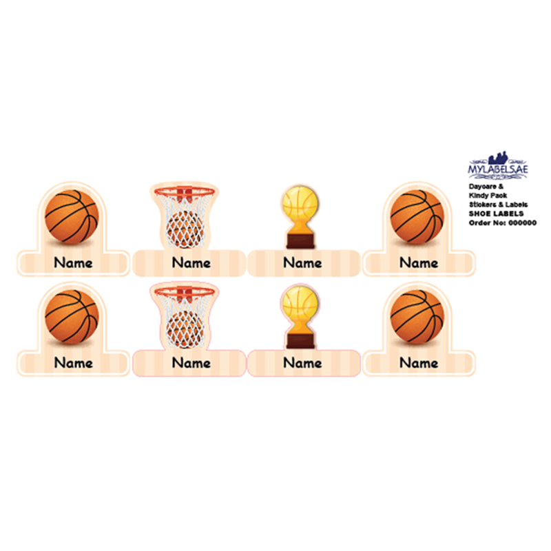 Mylabels - Personalized Shoe Labels - Basketball - Pack of 12