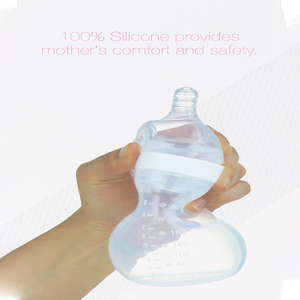 Mamachi - 100% Silicone Baby Bottle With Outdoor Carrier - 260 ml - Blue