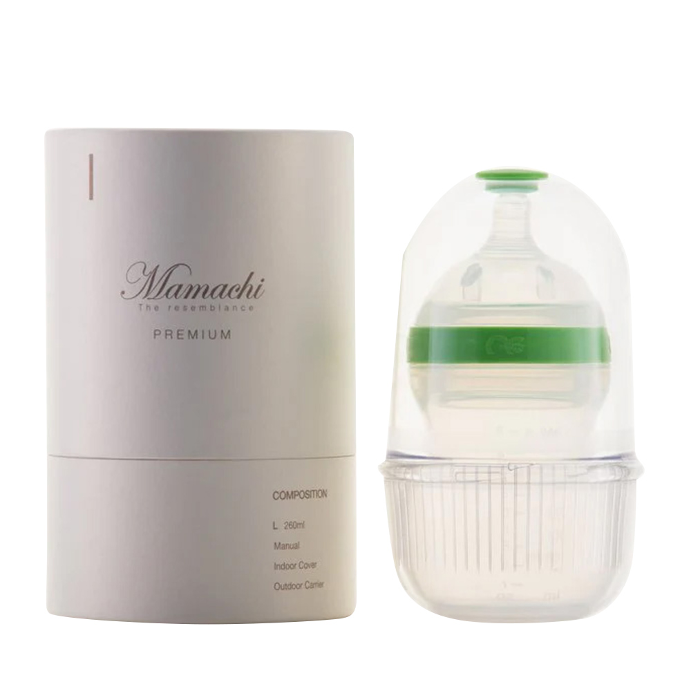 Mamachi - 100% Silicone Baby Bottle With Outdoor Carrier - 260 ml - Green