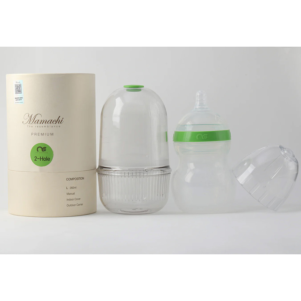 Mamachi - 100% Silicone Baby Bottle With Outdoor Carrier - 260 ml - Green