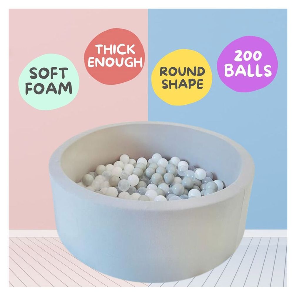 Mumfactory Ball Pool Pit With 200 Ocean Balls - Grey