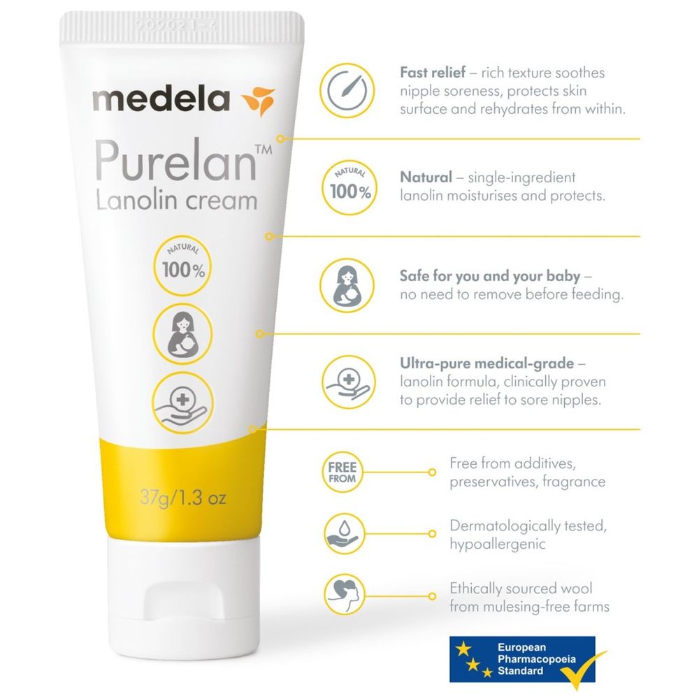 Medela - Purelan Lanolin for Sore Nipples & Cracked Skin 37g/1.3oz