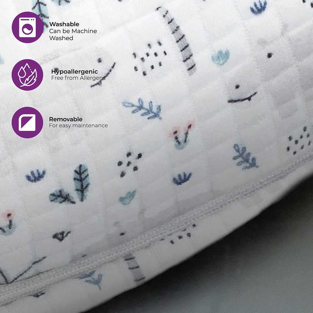 مون - وسادة الرضاعة المتنقلة مع غطاء بسحّاب - فرس النهر 