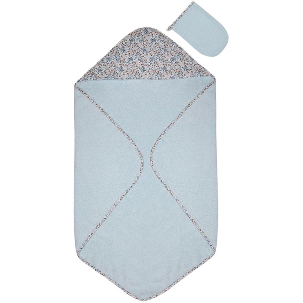 جولز اند جوليت - روب استحمام وقفاز مونتجولفييه - طبعة زهور - قطعتان