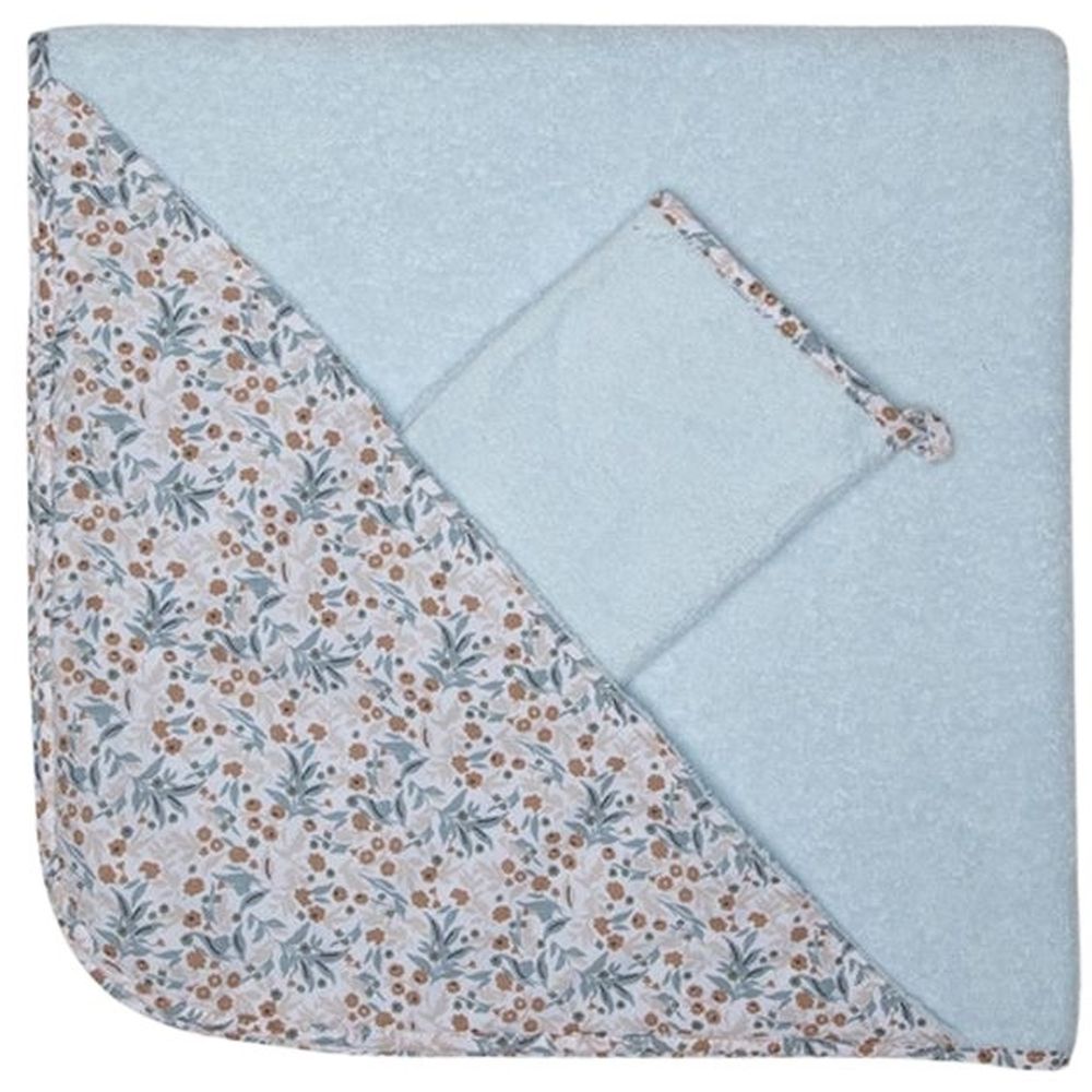 جولز اند جوليت - روب استحمام وقفاز مونتجولفييه - طبعة زهور - قطعتان