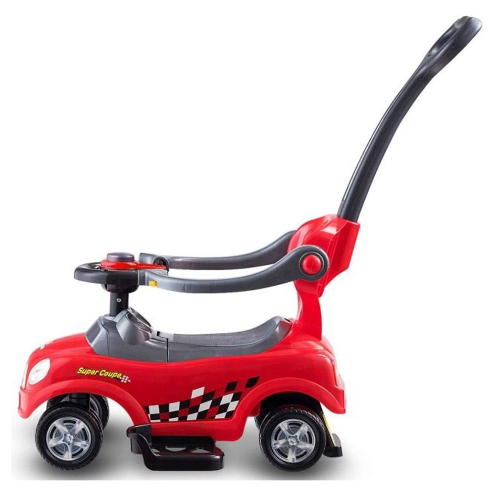 ميتس - سيارة دفع صغيرة للأطفال بولو مع مقبض - أحمر