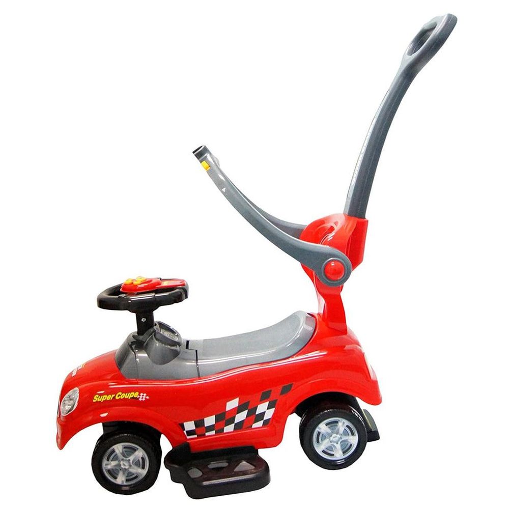 ميتس - سيارة دفع صغيرة للأطفال بولو مع مقبض - أحمر