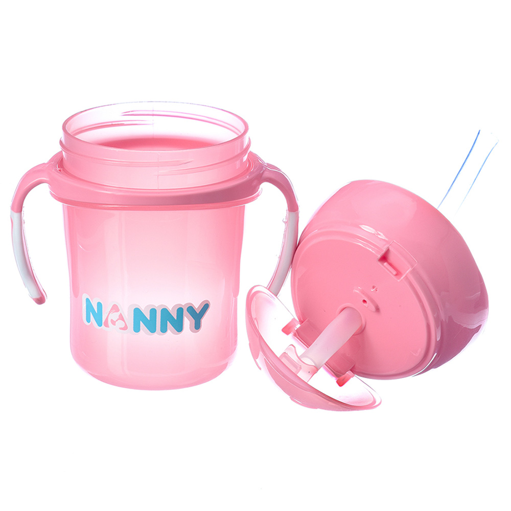 Uniq Kidz - Baby Training Sippy Cup With Straw & Handle - Pink