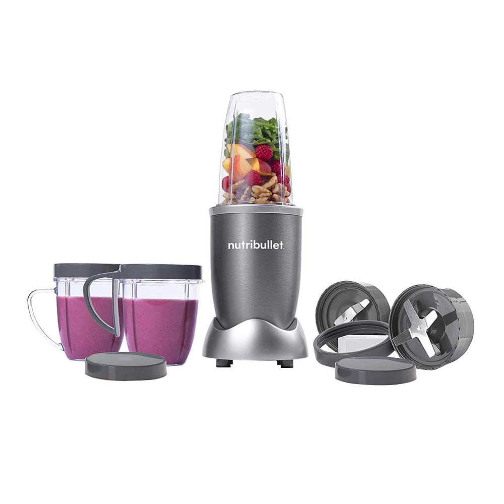 نيوتري بوليت - خلاط عالي السرعة - 600 واط - 12 قطعة - رمادي