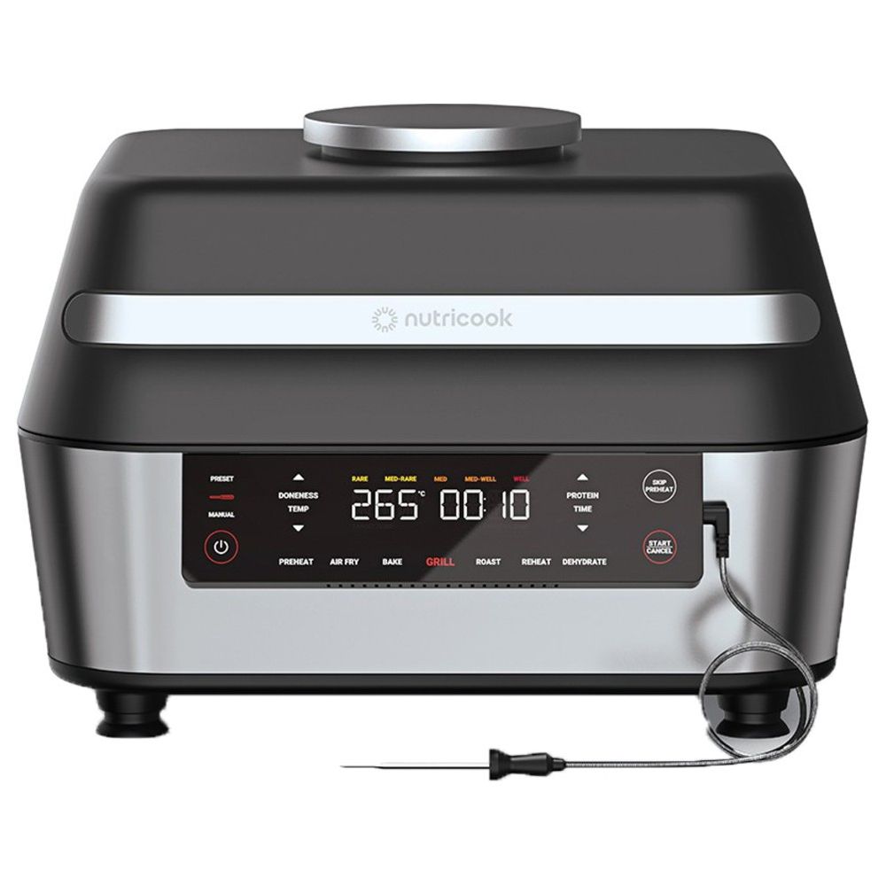 Nutricook Smart Indoor Grill & Air Fryer 1760W - XL - Black/SS