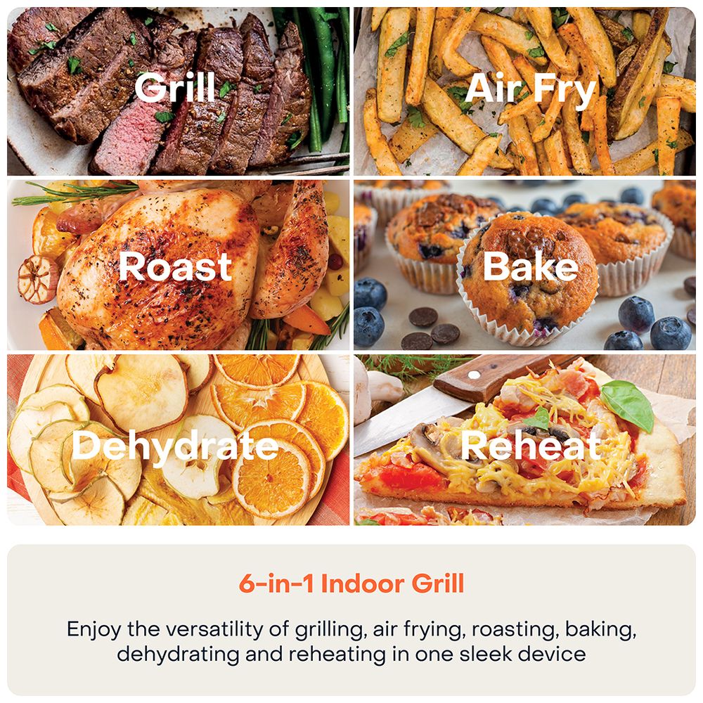 Nutricook Smart Indoor Grill & Air Fryer 1760W - XL - Black/SS