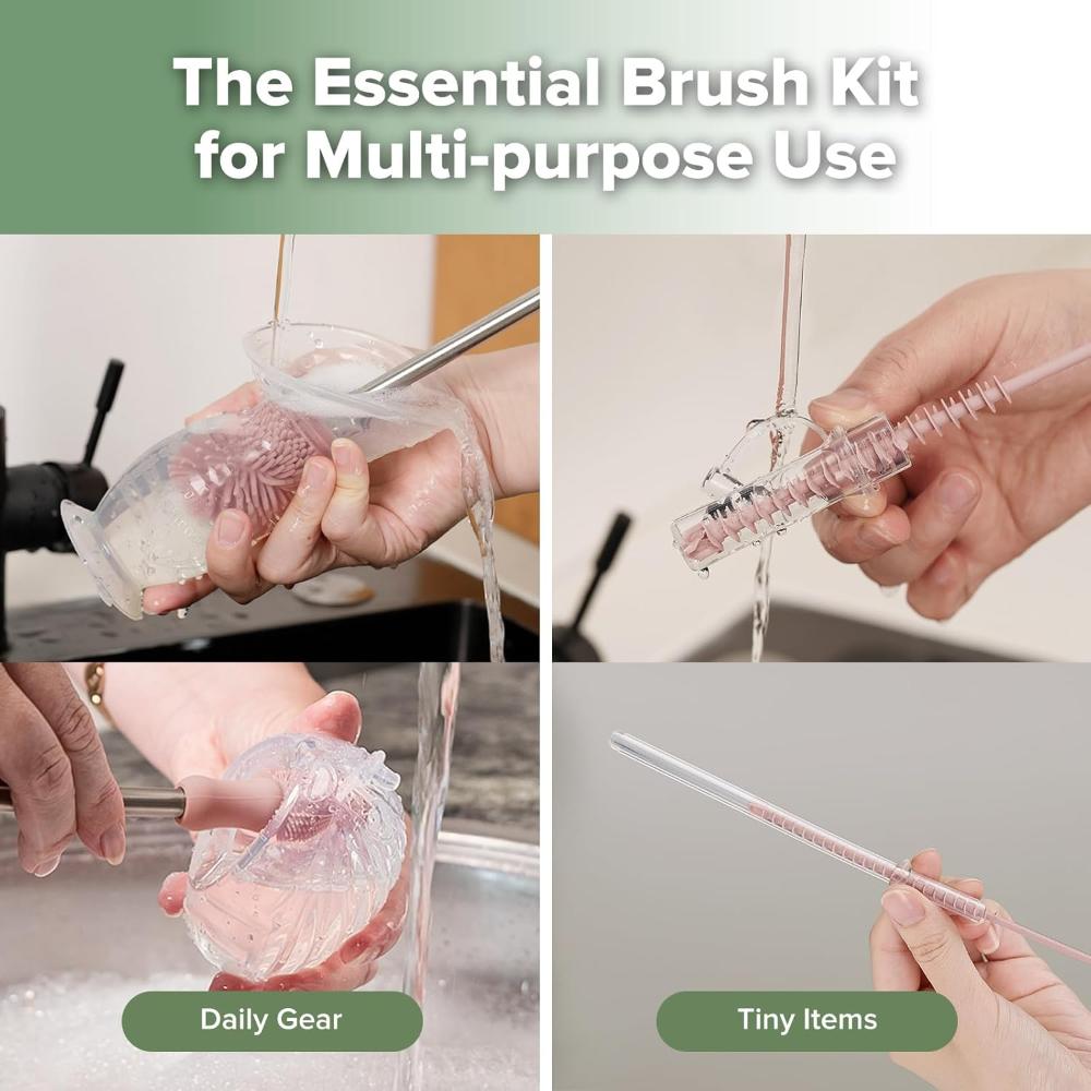 Haakaa - Silicone Double-Ended Bottle Brush - Blush