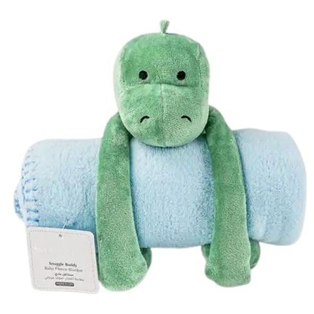 Bumble & Bird Snuggle Buddy Baby Fleece Blanket with Travel Toy - Dino