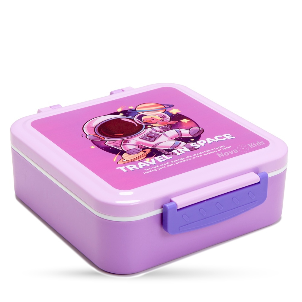 نوفا كيدز - صندوق غداء بينتو 3 أقسام - رائد فضاء بنفسجي