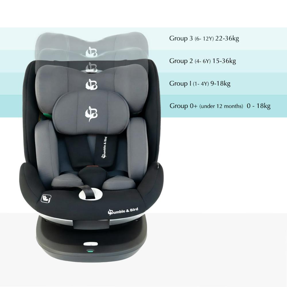 Bumble & Bird - Robin ISOFIX Car Seat - Group 0+/1/2/3 - Black