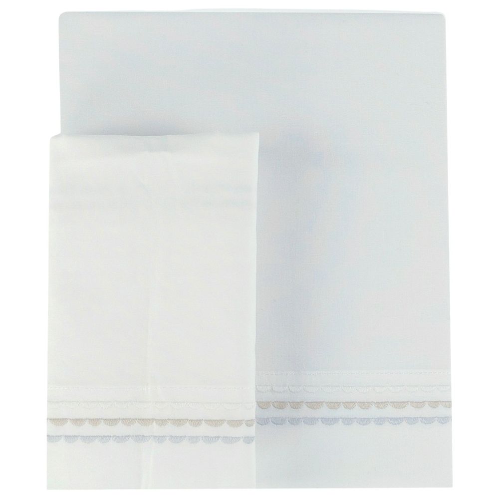 بامبل & بيرد - طقم مفروشات مطرزة لسرير الأطفال - بيج