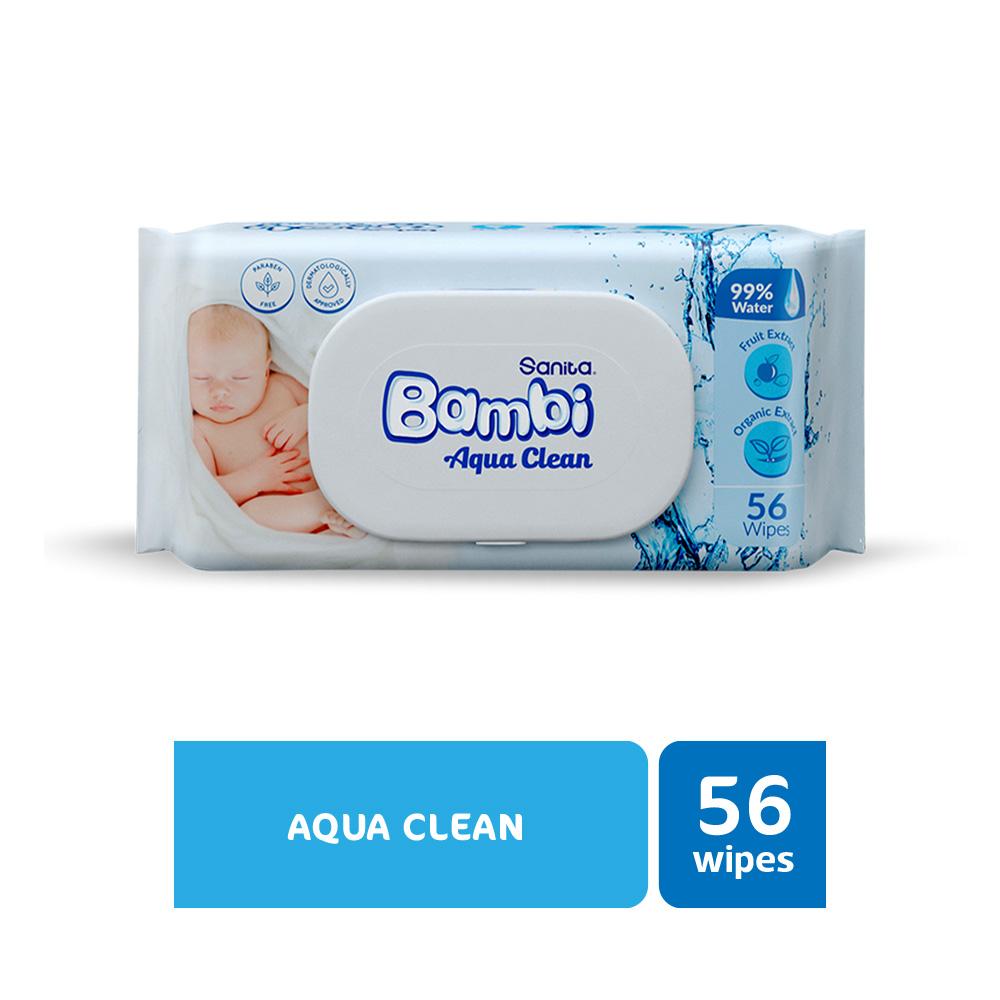 سنيتا بامبي - مناديل مبللة للأطفال أكوا كلين - عدد 56