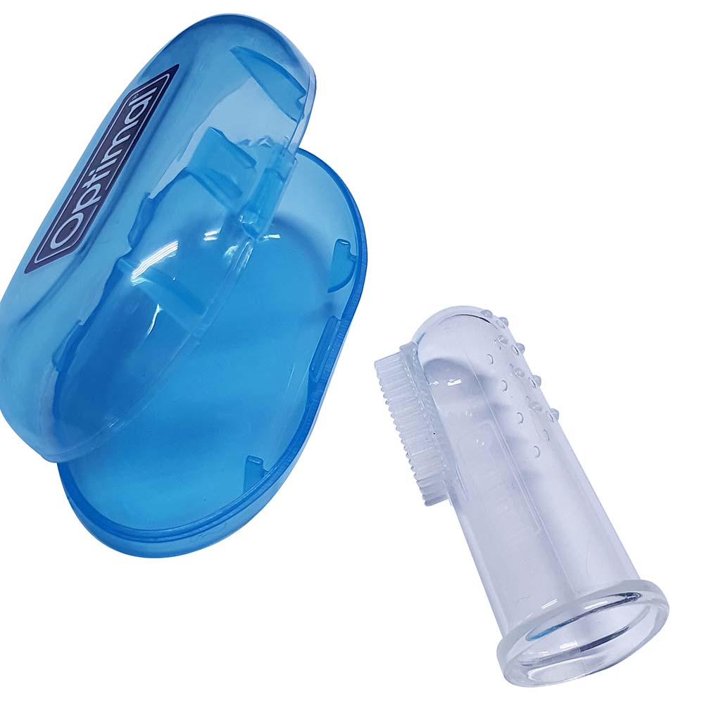 أوبتيمال - فرشاة أسنان سيليكون للأطفال - أزرق