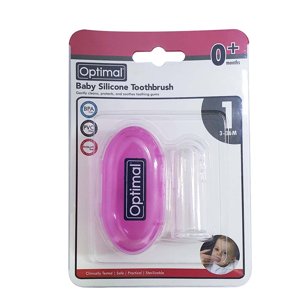 Optimal - Baby Silicone Toothbrush - Pink