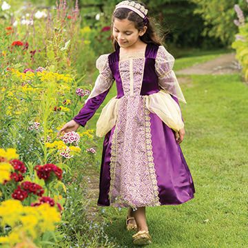 زي ملكة الجمشت للأطفال مع رباط رأس