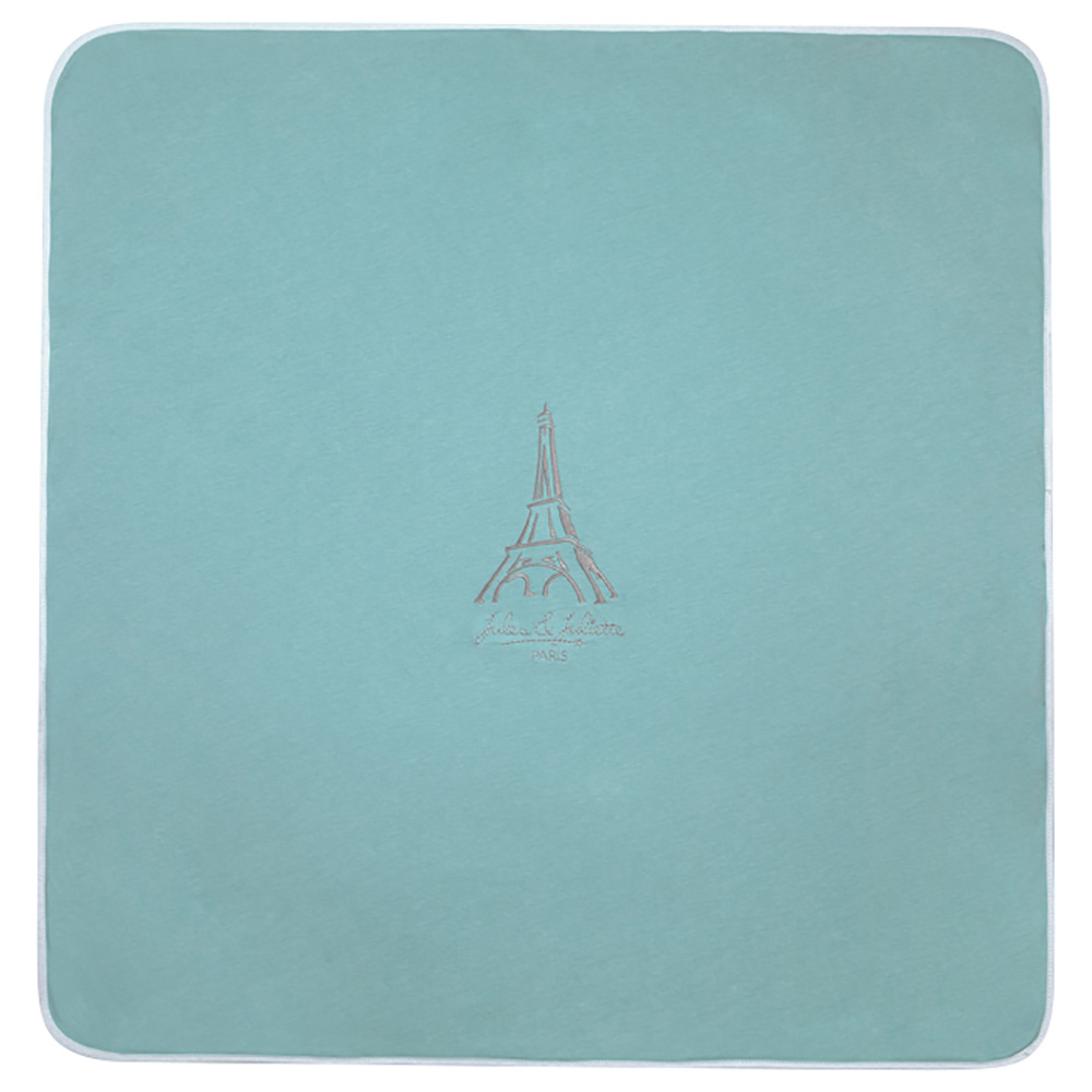Jules & Juliette - Paris Embroidered Baby Blanket - Turquoise