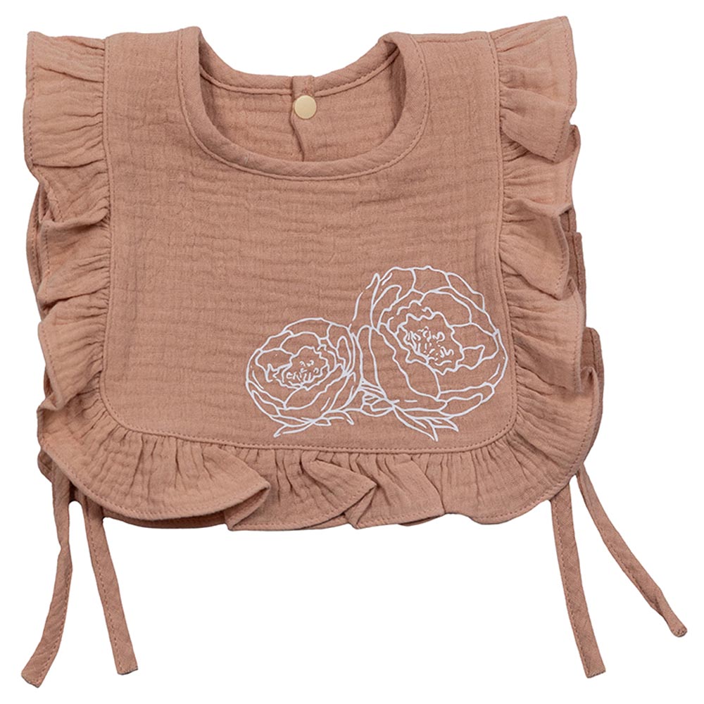 بيوين بيبي - مريلة رضع كشكش - زهرة - زهري