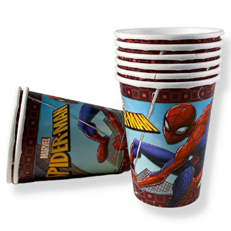 Party Centre - Spiderman Webbed Paper Cups - Pack of 8