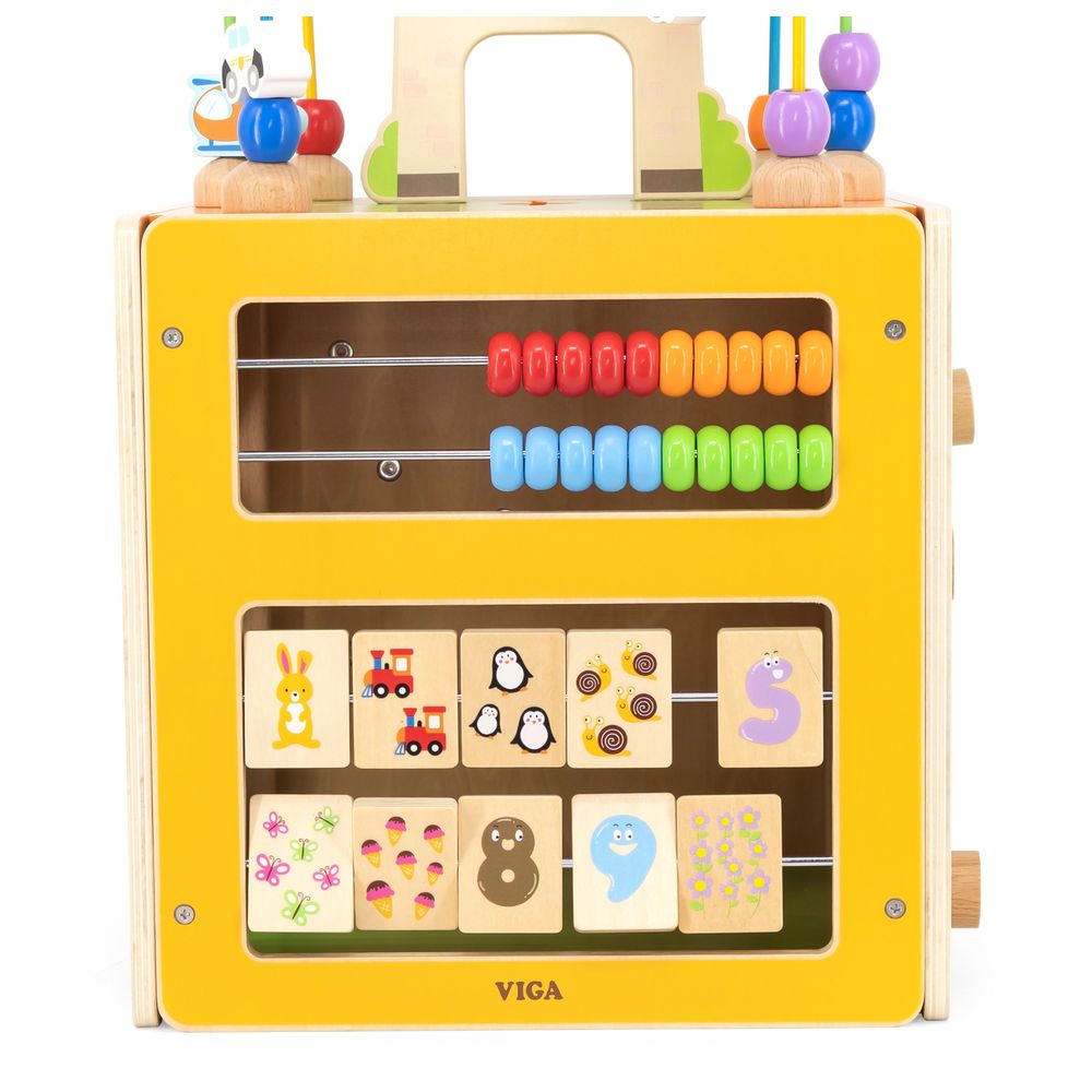فيجا - صندوق أنشطة 5 في 1، مركز لعب خشبي متعدد الأنشطة على طريقة مونتيسوري