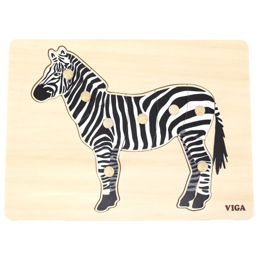 Viga - Wooden Montessori Zebra Puzzle