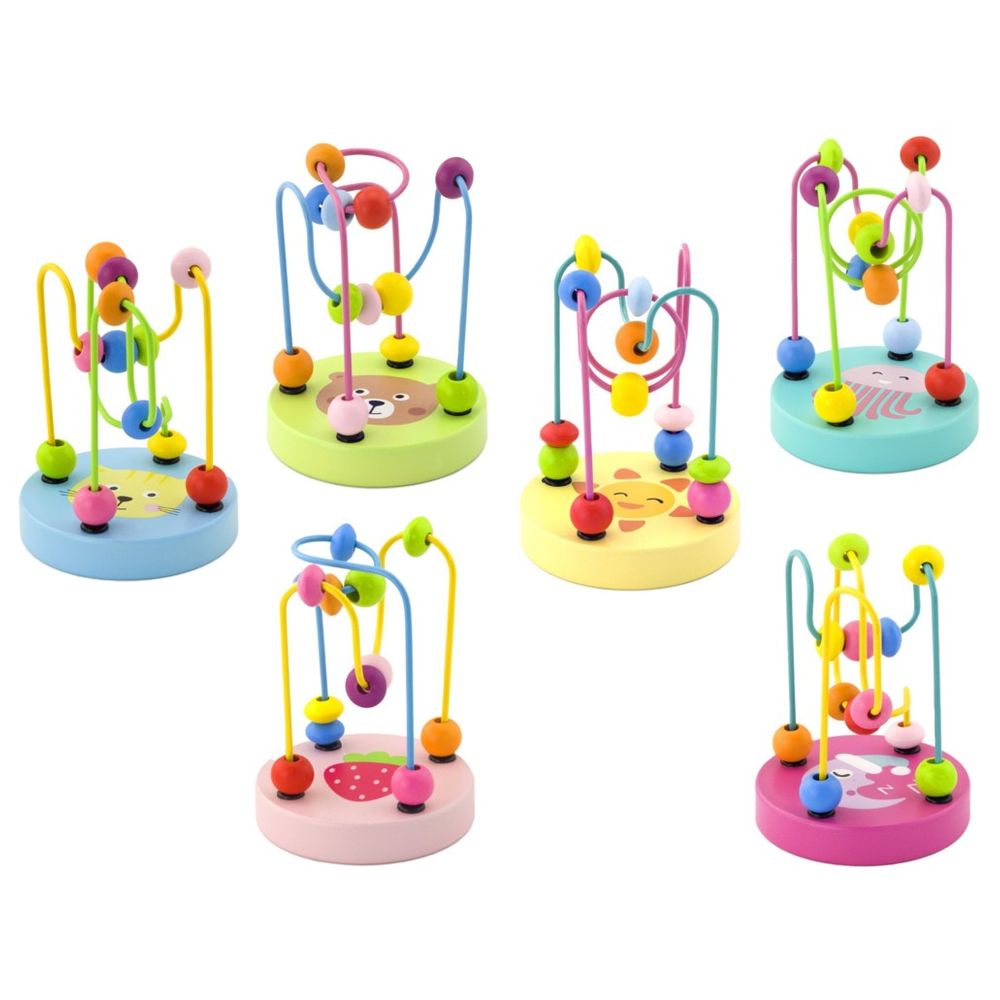 فيجا - متاهة الخرز الصغيرة، لعبة مونتيسوري خشبية لتنمية المهارات الحركية الدقيقة، أسلاك وخرز ملون