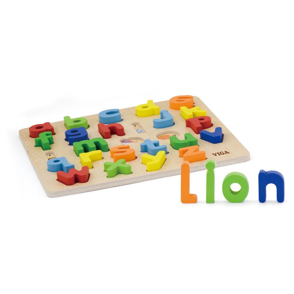 Viga - Lowercase Alphabets Block Puzzle Montessori Wooden Toy - 26pcs