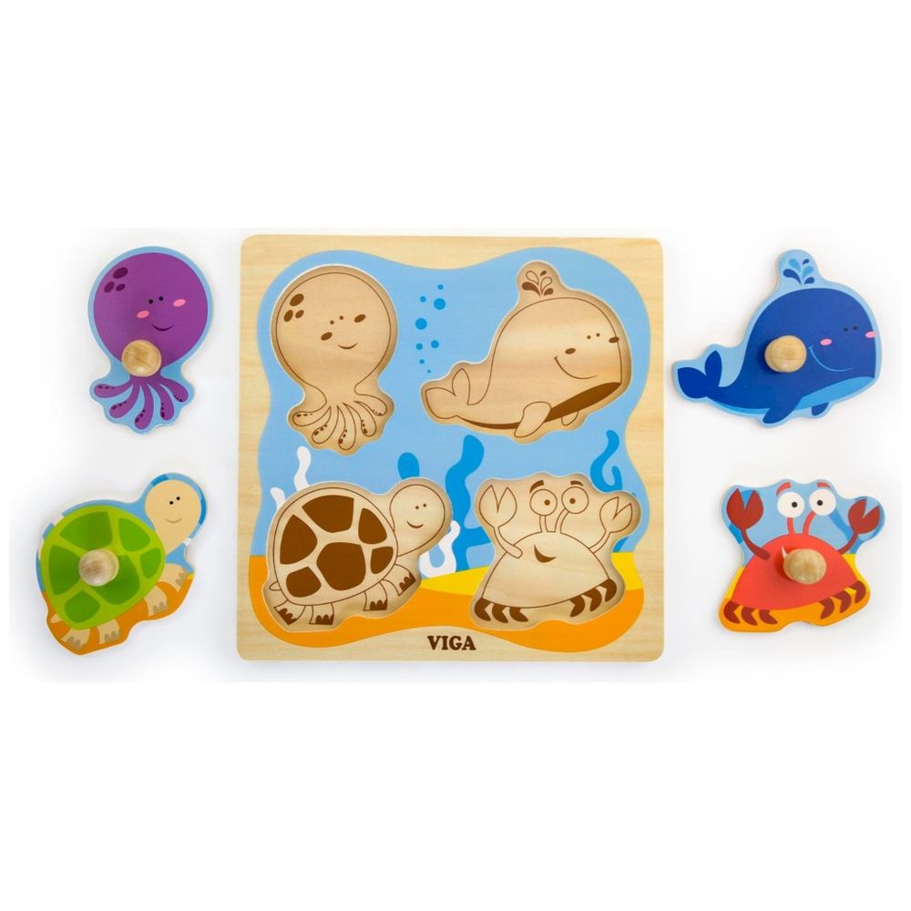 Viga - Big Wooden Knob Puzzle - Insect