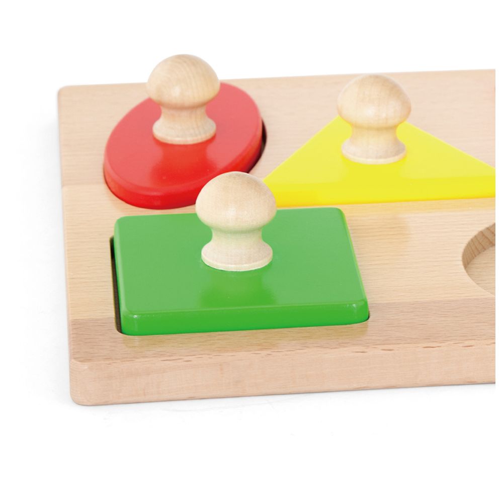 فيجا - لغز مقبض الأشكال - 5 قطع من ألعاب مونتيسوري الخشبية
