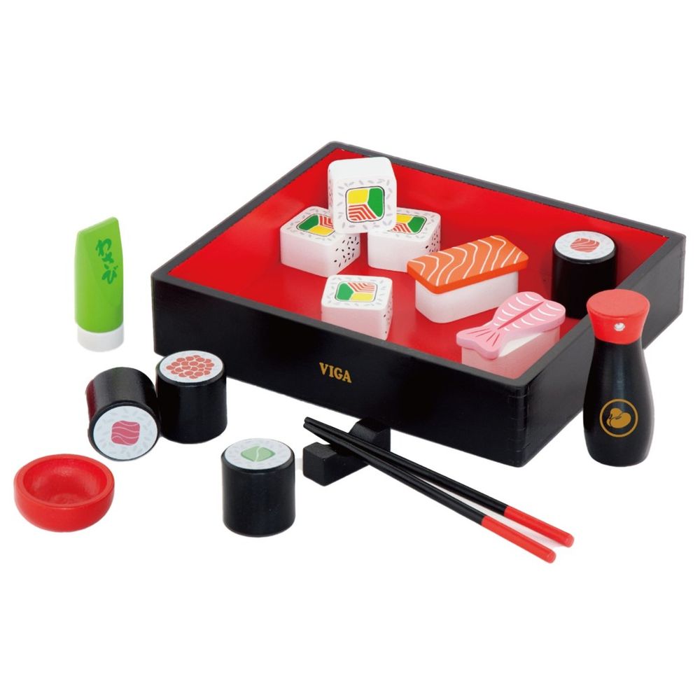Viga - Wooden Sushi Set Pretend Play Food Toy with Chopsticks