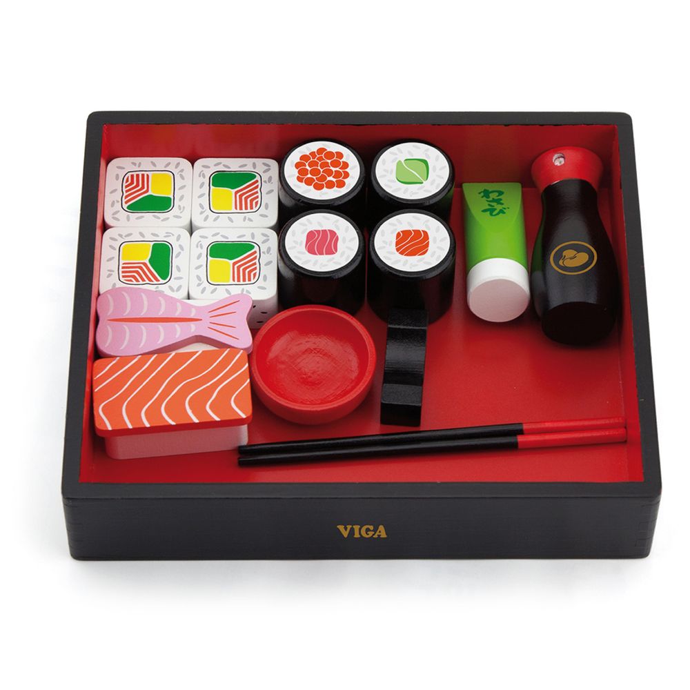 Viga - Wooden Sushi Set Pretend Play Food Toy with Chopsticks