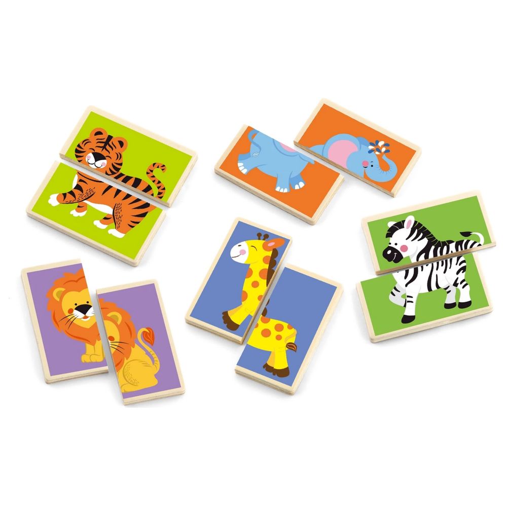 Viga - Wild Animals - 36pcs Mix & Match Puzzle Montessori Wooden Toy