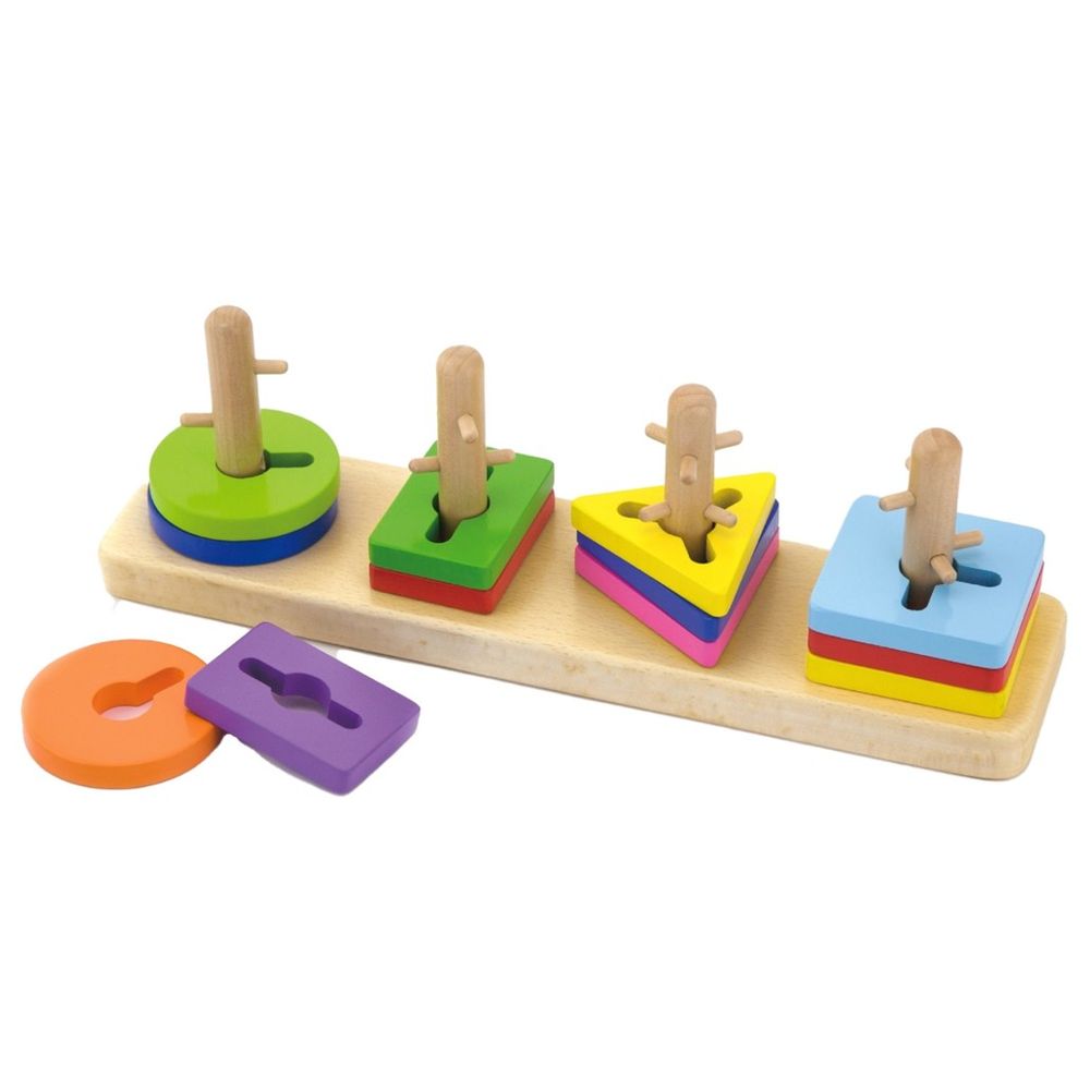 Viga - Creative Shapes Stacking Puzzle - 12pcs