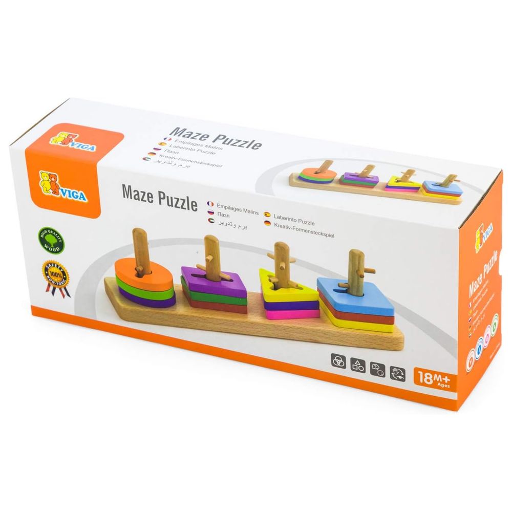 Viga - Creative Shapes Stacking Puzzle - 12pcs