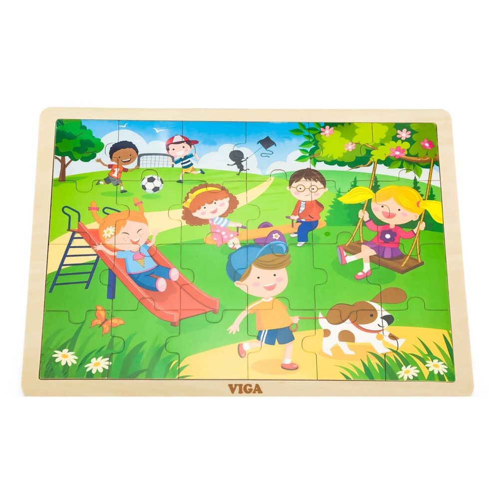 Viga - Spring Seasonal Jigsaw Puzzle - 24pcs Montessori Wooden Toy