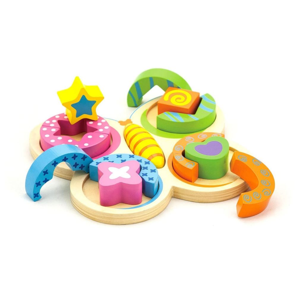 فيجا - أحجية مكعبات الفراشة، لعبة تعليمية خشبية مونتيسوري - 12 قطعة