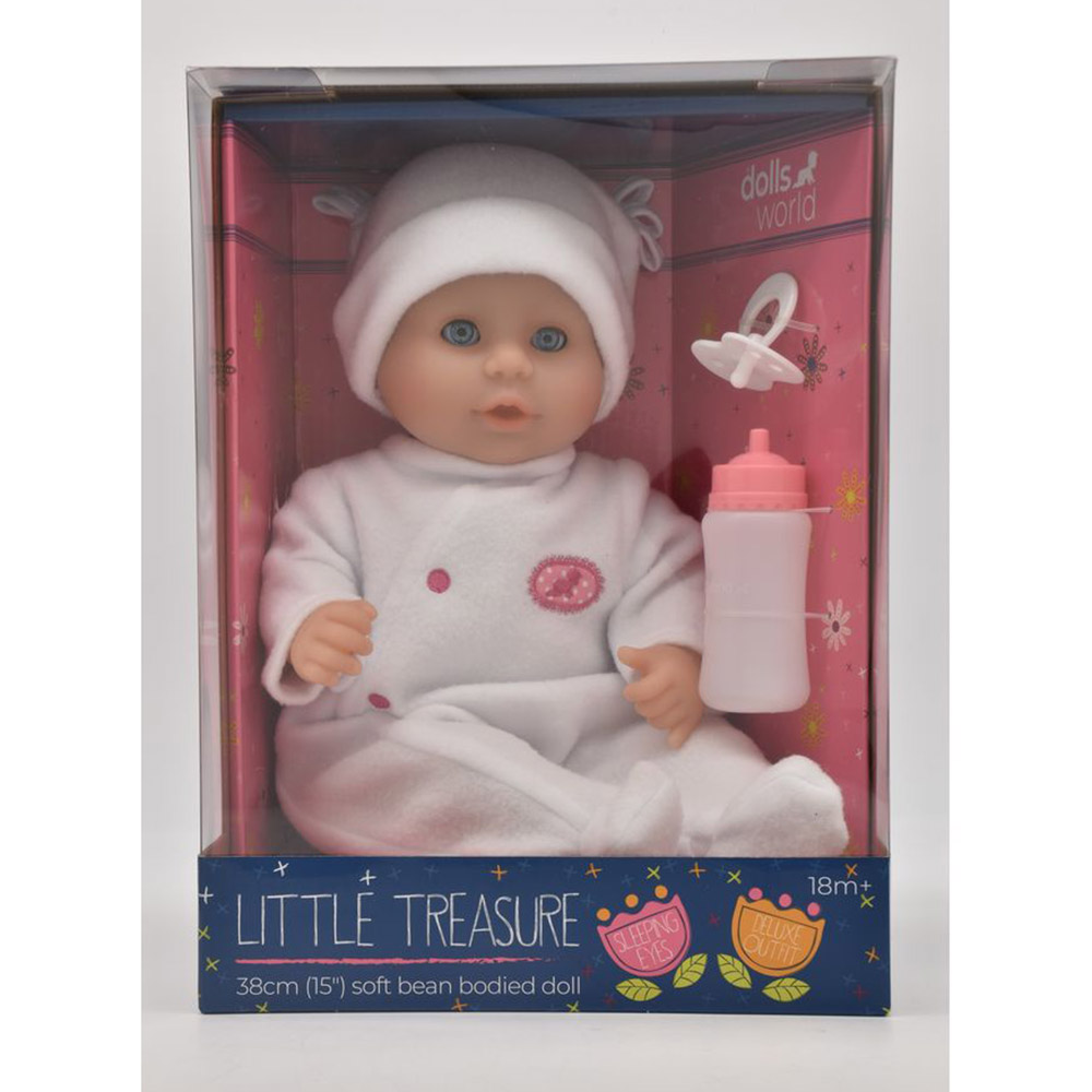 دولز وورلد - دمية ليتل تريجر - 38 سم - أبيض - 3 قطع